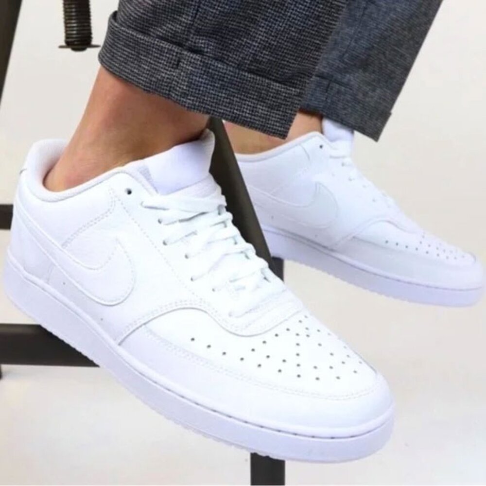 Nike Court Vision Low Sneakers 7.5 Triple White CD5434